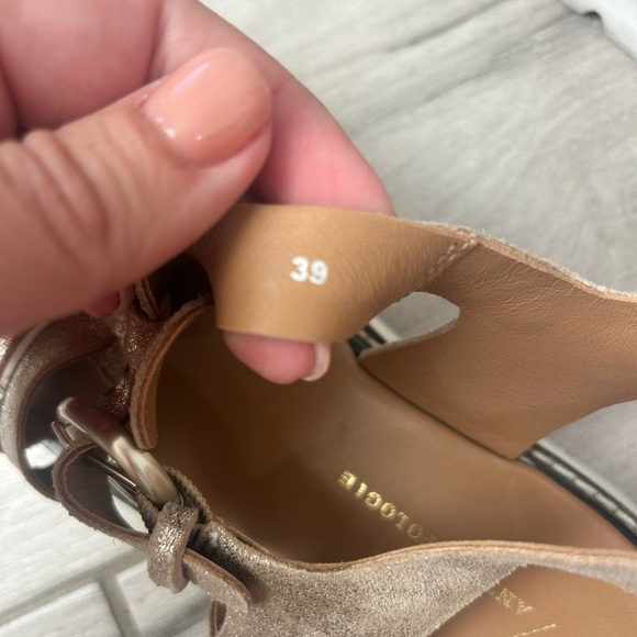 Anthropologie Metallic Gold Sandals size 8.5 MN - Picture 7 of 7
